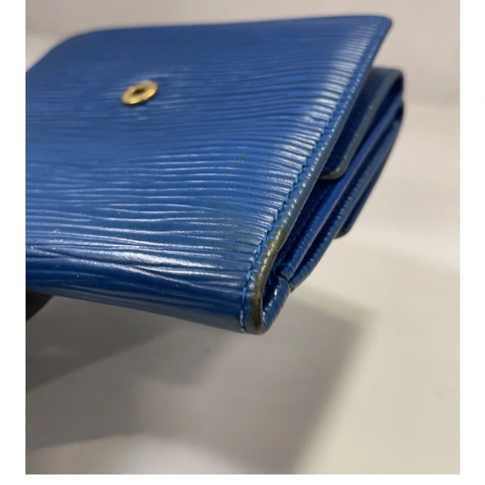 Louis Vuitton Blue Epi Leather Tri Fold Wallet